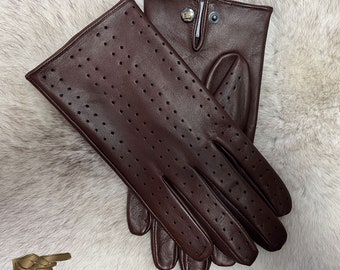 Men Leather Driving Gloves (H232023)