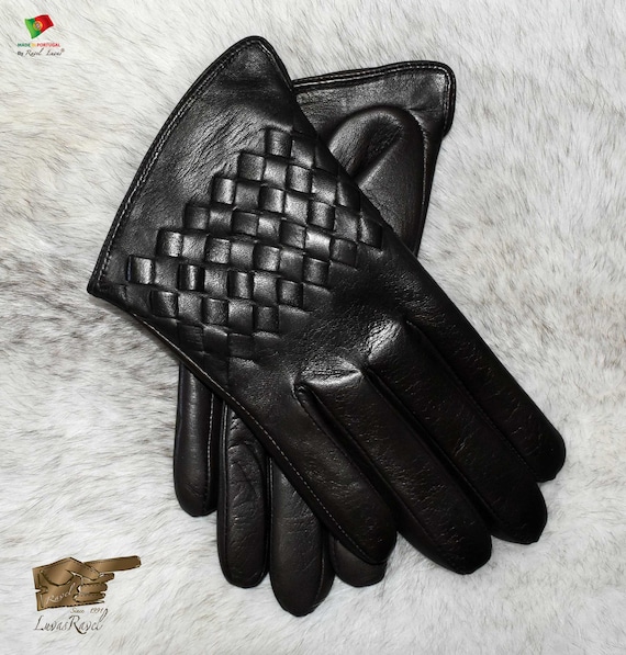 Italienische Lederhandschuhe fr Damen | Handgewebtes Detail | 100% Wolle  gefttert | Kurze Luxus Handschuhe (SENC2018) - Etsy.de