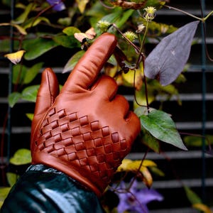 Men's gloves | Braided Lambskin | Leather Gloves | Wool Lined |Classic menswear