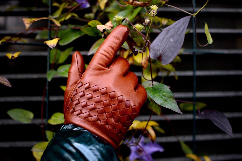Men's gloves | Braided Lambskin | Leather Gloves | Wool Lined |Classic menswear