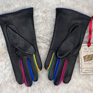 Gants multicolores en cuir pour dames Beverly image 3