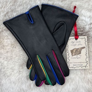 Gants multicolores en cuir pour dames Beverly image 2