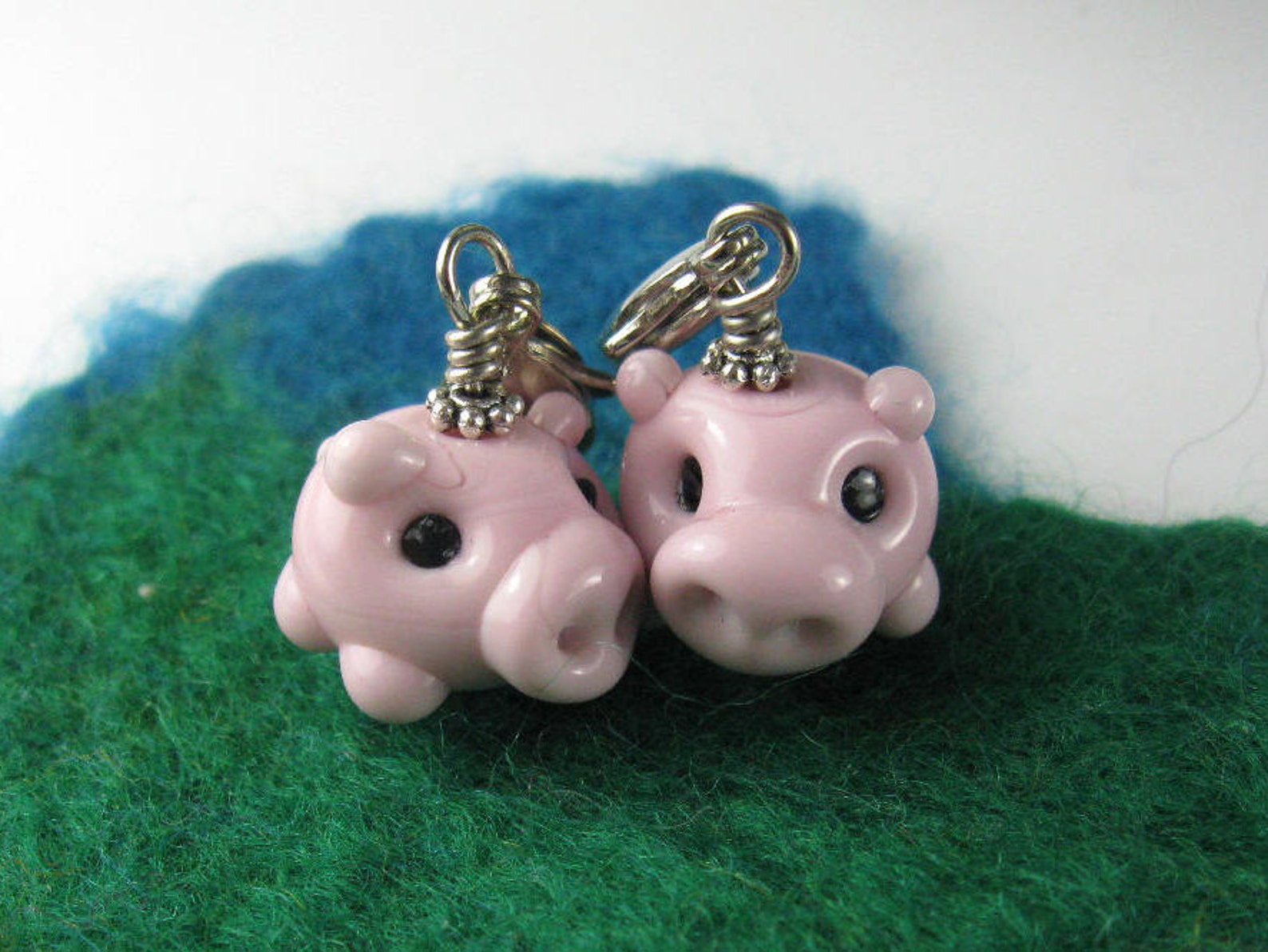 A lucky pig handmade glass pig pig charm pendant good luck Etsy