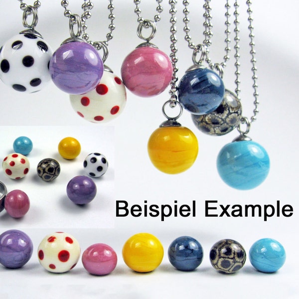 Pendentif boule avec chaîne ou anneau boule en différentes couleurs et tailles, pendentif boule, boule