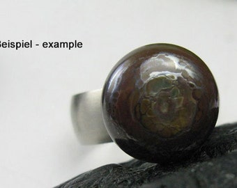 Brown plain glass top, changeable top, lampwork top, approx. 16 mm, top for screw thread, handmade