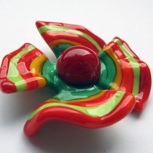 Very big Ring top, changing attachment, changing top, red-colorful, propeller, pendant top, lampwork image 1