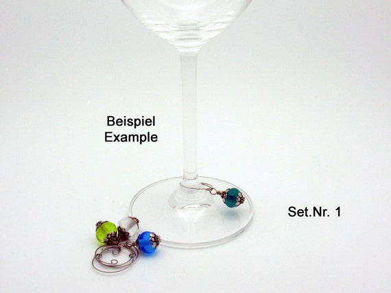 4 Pieces Wine Glass Charms, Glass Markers, Charms to Hang On, Fit for Wine  Glasses, Cognac Snifter, Liqueur Glasses and Handle Beer Glasses 