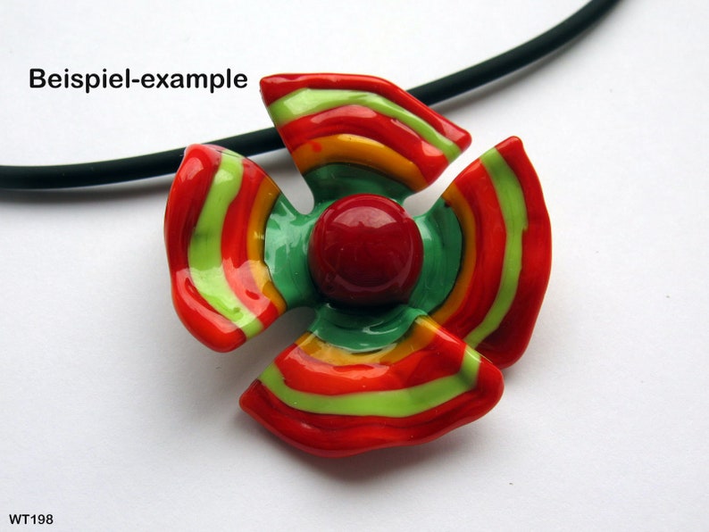 Very big Ring top, changing attachment, changing top, red-colorful, propeller, pendant top, lampwork image 4