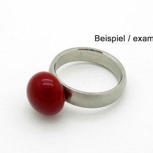 Small red glass top, interchangeable top, lampwork ring top, attachment for screw thread, handmade