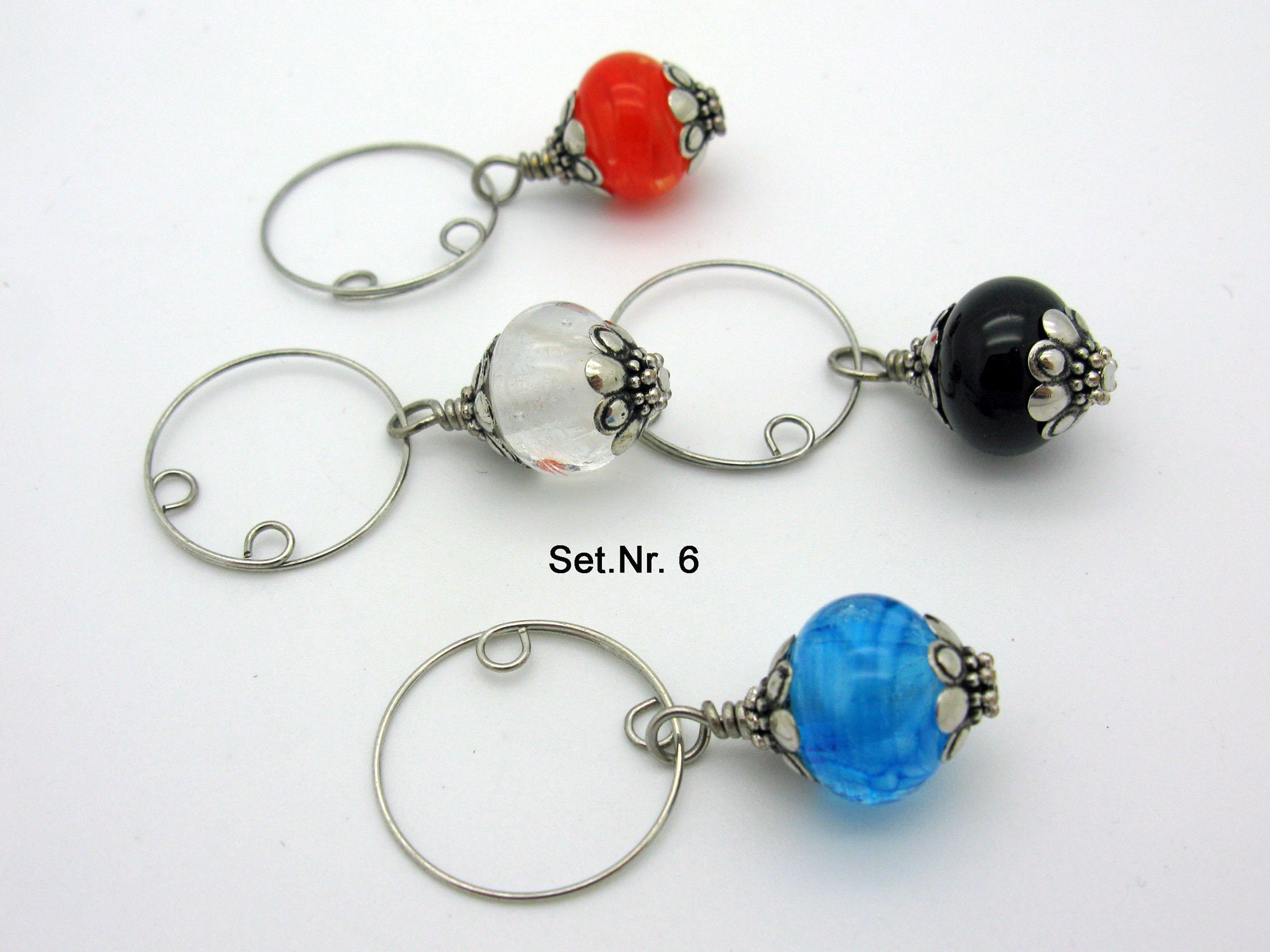 4 Pieces Wine Glass Charms, Glass Markers, Charms to Hang On, Fit for Wine  Glasses, Cognac Snifter, Liqueur Glasses and Handle Beer Glasses 