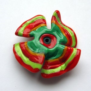 Very big Ring top, changing attachment, changing top, red-colorful, propeller, pendant top, lampwork image 5