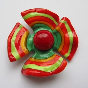 Very big Ring top, changing attachment, changing top, red-colorful, propeller, pendant top, lampwork image 2