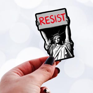 Resist Injustice Aufkleber, Widerstandsaufkleber für Menschenrechtler, Aktivistin für Frauenrechte, Frauenverteidigung, Demonstration für soziale Gerechtigkeit, Aktivismus