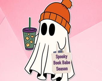 Bookish Ghost Sticker: Spooky Fall Reads - Glossy or Holographic