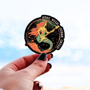 Pegatinas para niños "Mantente salvaje en el océano", pegatinas para vacaciones en la playa, pegatinas de surf, pegatinas para tablas de surf, verano, regalos para fiestas en la piscina, pegatinas para Kindle