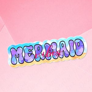 Sticker sirène ambiance, journée à la plage sur le thème de la côte, stickers bouteille d'eau, bébé de plage, inspiré de l'océan amusant, sticker week-end filles, cadeau pour les amoureux de la plage