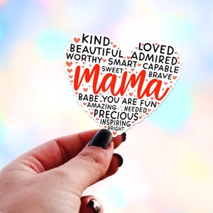 Bevestigingssticker moeder, millennial, affirmaties, mama, waterfles, je doet het geweldig, kindle-stickers, bff moedercadeau, Moederdag, hart