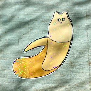 Sticker banane chat mignon, sticker bouteille d'eau boulanger maison drôle, sticker pour ordinateur portable amoureux des chats, cadeau pour maman chat ou papa chat, sticker abri animal