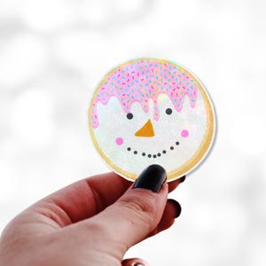Schneemann Keks, Sticker, Weihnachten Keks, Dekoration für Weihnachten, Winter Aufkleber, Weihnachtskeks, Weihnachtsdeko, Weihnachtskeks, Bäcker, Holo