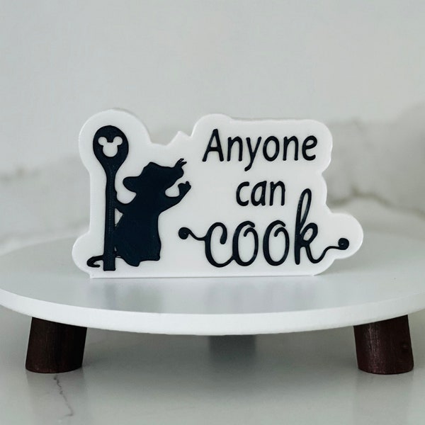 Remy Ratatouille tier tray, Mouse Chef decoration, Disney kitchen decoration, Remy Ratatouille sign, Disneyland lover gift, Anyone Can Cook