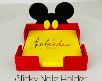 Mickey desk Accessory, Mickey Mouse sticky note holder, Disney post-it holder, Disney desk, gift Disney fan, office Supplies Desk Organizer