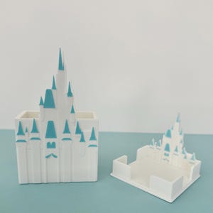 Decoración de oficina de Disney, accesorio de escritorio con castillo, porta notas adhesivas de princesa, porta post-it de princesa, regalo, organizador de escritorio, regalo para ella imagen 7
