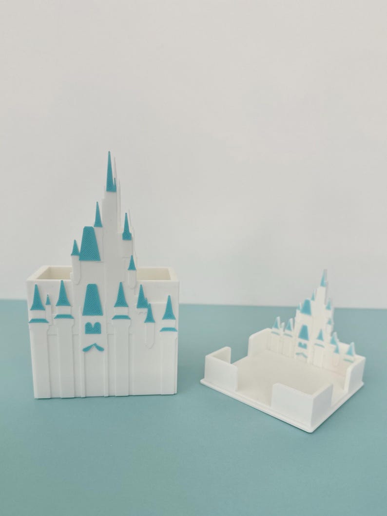 Decoración de oficina de Disney, accesorio de escritorio con castillo, porta notas adhesivas de princesa, porta post-it de princesa, regalo, organizador de escritorio, regalo para ella imagen 7