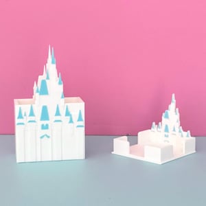 Decoración de oficina de Disney, accesorio de escritorio con castillo, porta notas adhesivas de princesa, porta post-it de princesa, regalo, organizador de escritorio, regalo para ella imagen 11