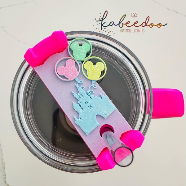 Disney Stanley Tumbler tag, Castle Stanley plate, tumbler accessories, tumbler cover, 20/30/40oz H20, Disney Birthday gift, tumbler topper