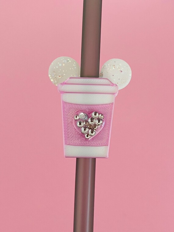 Straw Toppers 3D for Tumblers with Lids & Straws Handmade Disney