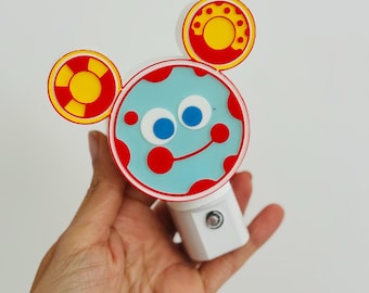 Lámpara de noche Toodles para niños, decoración de dormitorio Mickey Clubhouse Toodles, círculos faciales y decoración de guardería Mousekatool, regalo de cumpleaños para niños pequeños