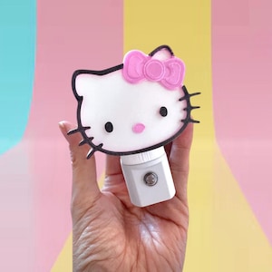 Cute Kitty Cat Led Night, Kitty gift for girl, cat Bedroom decor, toddler birthday gift, nursery decoration, Bedtime light, plug in lamp