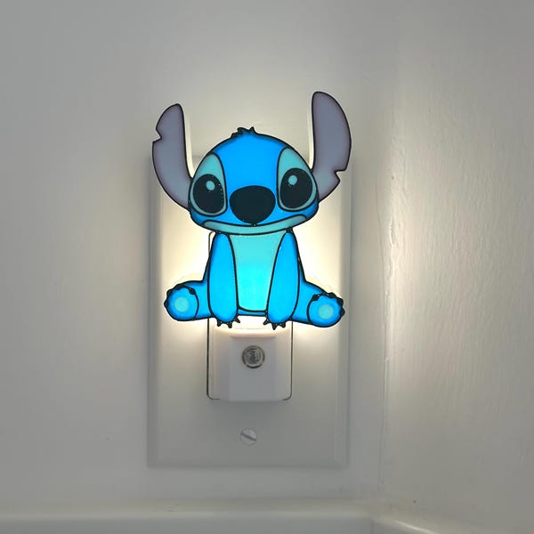 Stitch nightlight, project 626 led light, Disney blue guy wall light, disney room decor, stitch fan gift, led light nursery Disney decor