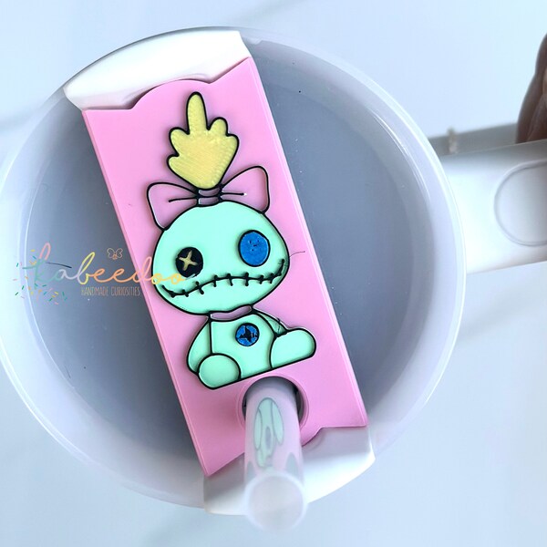 Stitch doll Scrump Stanley name plate tag, Scrump stanley topper, Lilo and Stitch tumbler tag lid topper, Disney stanley lid plate 30 40onz