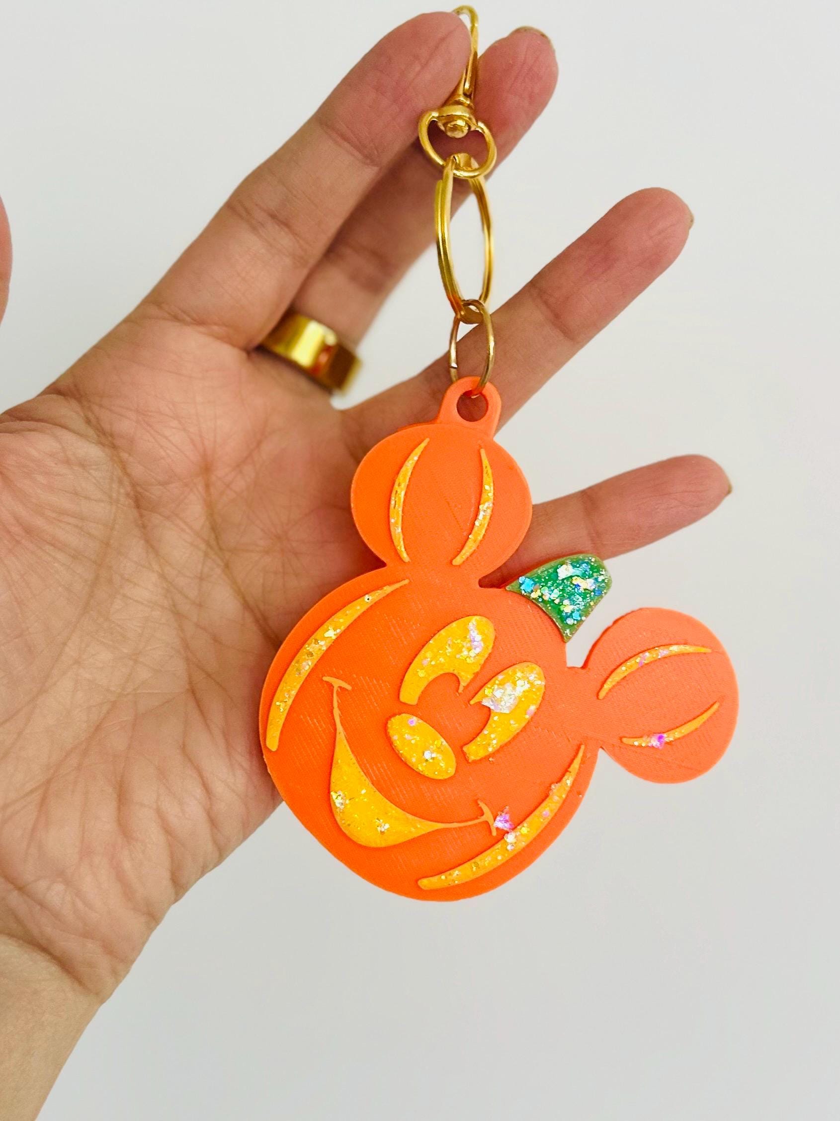 Disney Halloween Bag Charm, Mickey Pumpkin Key Chain, Disney Key