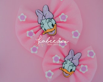 Daisy duck hair bow, Donald Duck girlfriend hair clip, Disney Daisy hair bow, girl duck hair bow for babies and girls