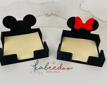 Mickey desk Accessory, Mickey Mouse sticky note holder, Minnie post-it holder, Disney desk, gift Disney fan, office Supplies Desk Organizer