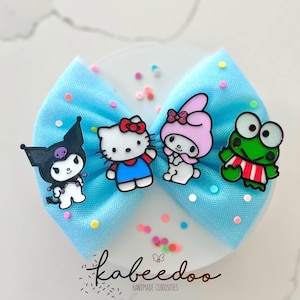 Kitty hair bow Kawaii Kitty headband Hello cat bow H kitty girl gift bow kitty cat kawaii girls clip toddler birthday kitty coquette bow