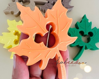 disney fall home decor, Mickey Minnie fall leaves tier tray decor, Mickey Mouse Autumn Leaf tabletop decoration, Mickey Maple Leaf decor