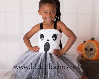 Little girl ghost tutu dress for girls, Toddler girl Halloween costume, Ghost costume girl, Halloween first birthday outfit girl, Cake smash