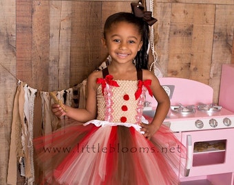 Gingerbread dress for girls, Christmas photo outfit, Toddler girls gingerbread tutu costume, Holiday dress girls, Christmas pageant dress