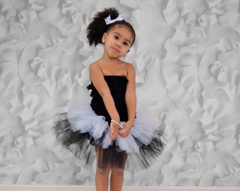 Dance recital tutu, Toddler girl holiday skirt, Girls glitter skirt, Girls birthday party tutu, Cake smash outfit, Girls black skirt