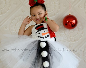 Snowman tutu dress for girls, Little girls holiday dress, Toddler girls Christmas dress, Santa picture outfits, Winter birthday outfit, best