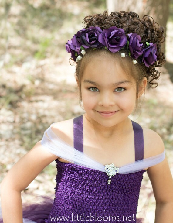 Classic Satin Purple Flower Girl Dress