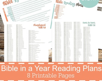 Bible Reading Chart Etsy