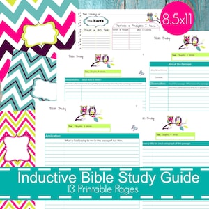 Inductive Bible Study Guide, Printable Bible Study, Bible Printables, Bible Study Notes, bible journaling, bible study journal - Owl Theme