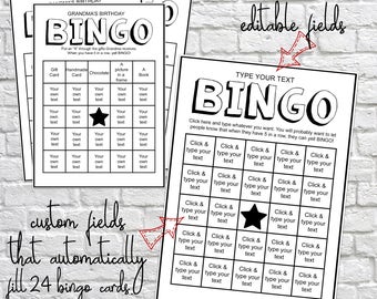 printable bingo card etsy bingo cards printable