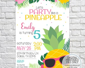 pineapple invitation etsy