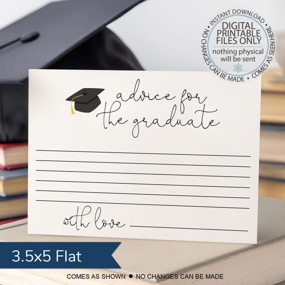 grad party card message Whimsical Doodles Flat Graduation Invitation Yuzi-n 50 Pcs Graduation Advice