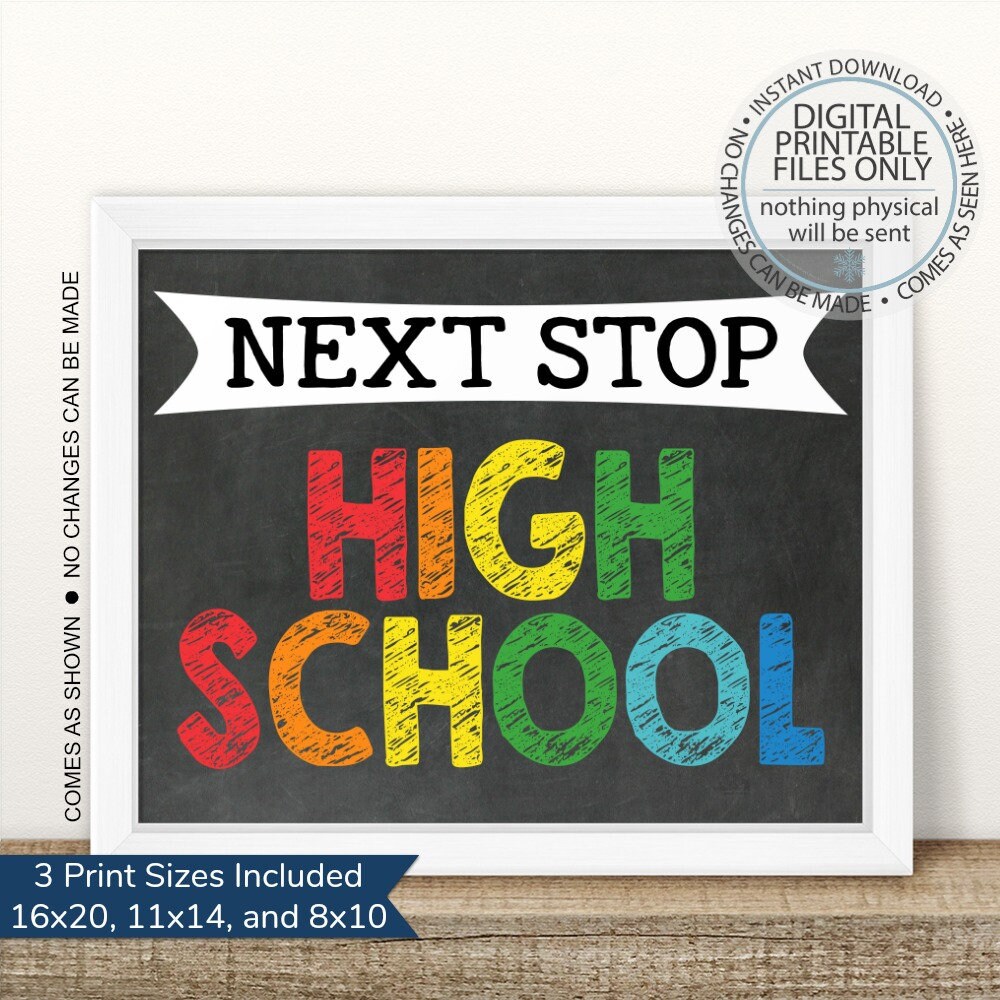 Printable Next Stop High School 8th Grade 9th Grade | Etsy
